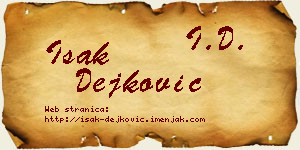 Isak Dejković vizit kartica